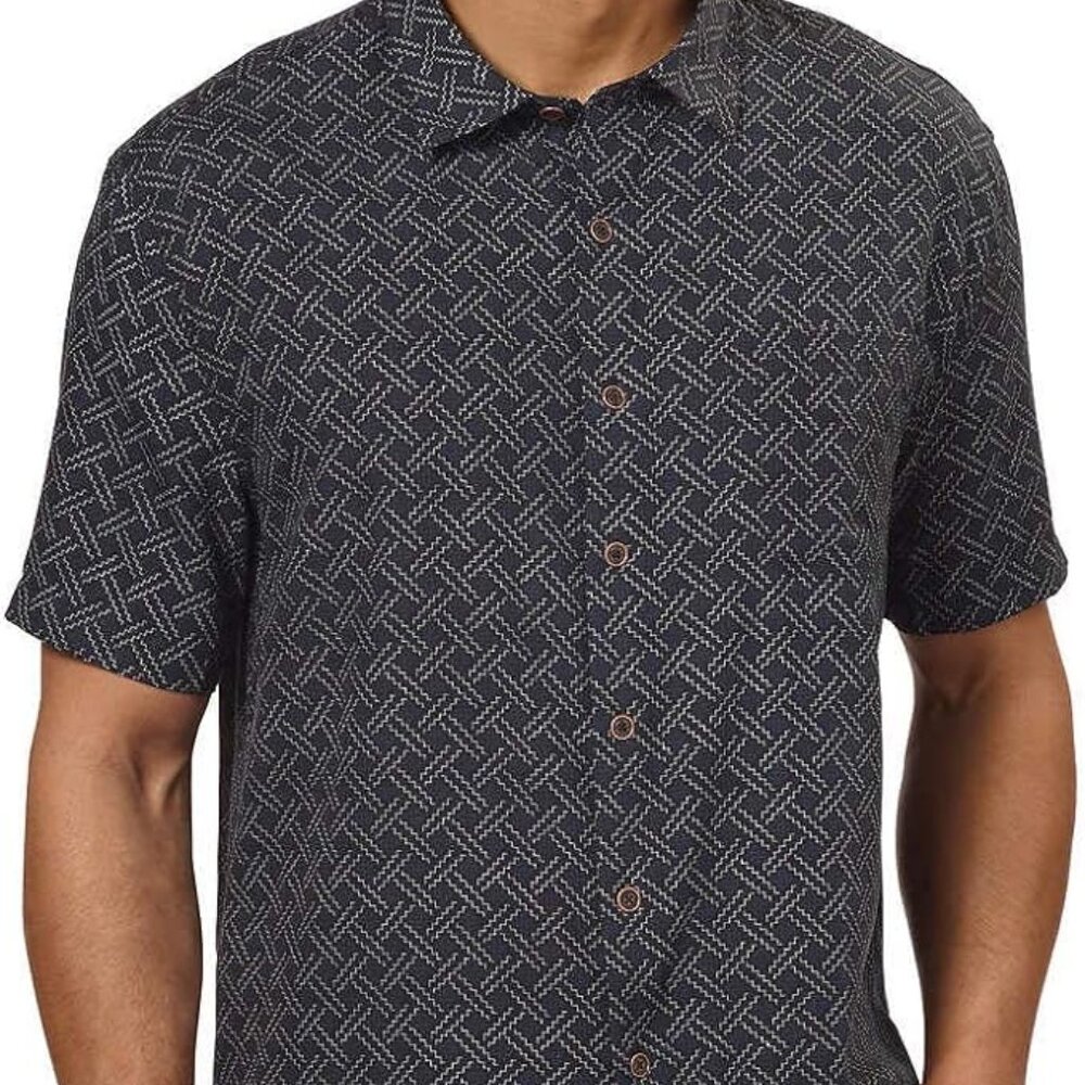 Men's Nat Nast Silk Blend Button Front Camp Shirt 2XL